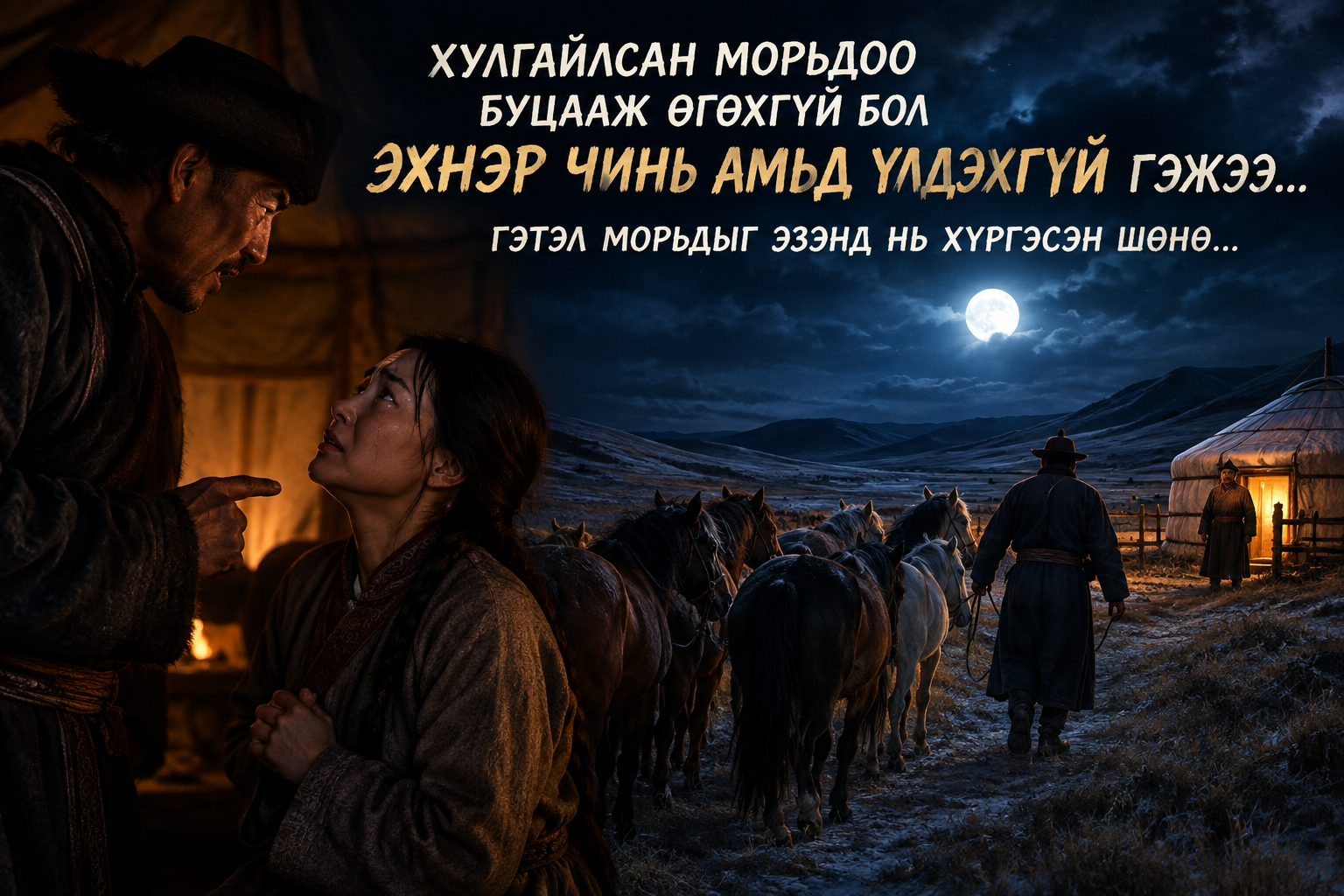 ХУЛГАЙЛСАН МОРЬДОО БУЦААЖ ӨГӨХГҮЙ БОЛ ЭХНЭР ЧИНЬ АМЬД ҮЛДЭХГҮЙ ГЭЖЭЭ…ГЭТЭЛ МОРЬДЫГ ЭЗЭНД НЬ ХҮРГЭСЭН ШӨНӨ…